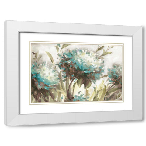 Hydrangea Field Neutral White Modern Wood Framed Art Print with Double Matting by Audit, Lisa