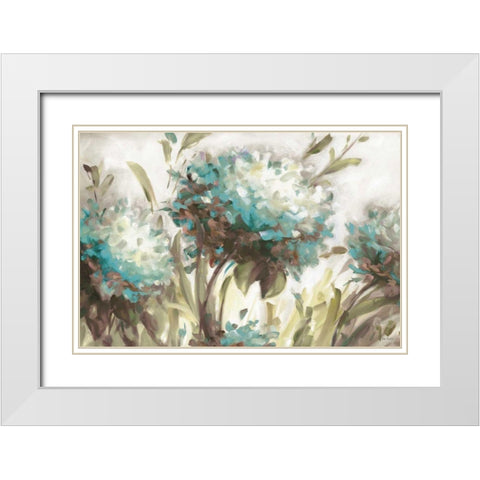 Hydrangea Field Neutral White Modern Wood Framed Art Print with Double Matting by Audit, Lisa