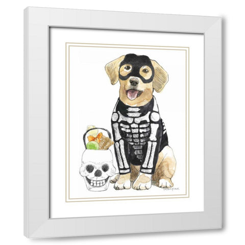 Halloween Pets VII White Modern Wood Framed Art Print with Double Matting by Grove, Beth