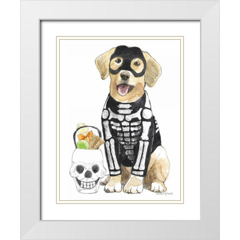 Halloween Pets VII White Modern Wood Framed Art Print with Double Matting by Grove, Beth