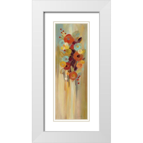Tall Autumn Flowers II White Modern Wood Framed Art Print with Double Matting by Vassileva, Silvia