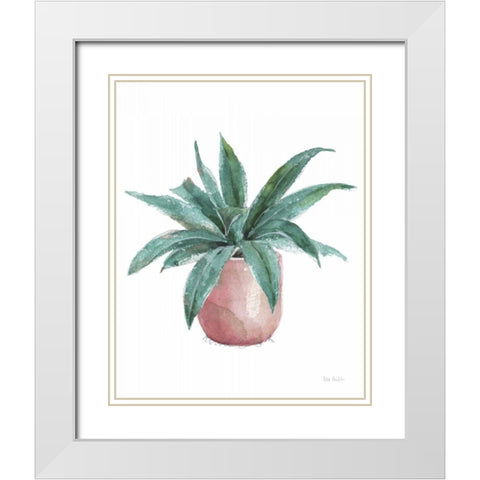Mixed Greens Succulent I White Modern Wood Framed Art Print with Double Matting by Audit, Lisa