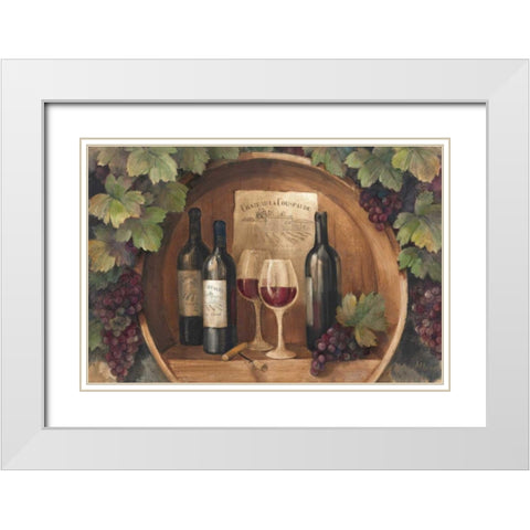 At the Winery - Wag White Modern Wood Framed Art Print with Double Matting by Hristova, Albena