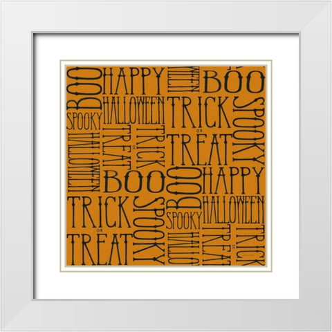 Vintage Halloween Pattern I White Modern Wood Framed Art Print with Double Matting by Miller, Sara Zieve