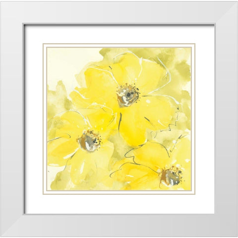 Sunshine Cosmos I White Modern Wood Framed Art Print with Double Matting by Paschke, Chris