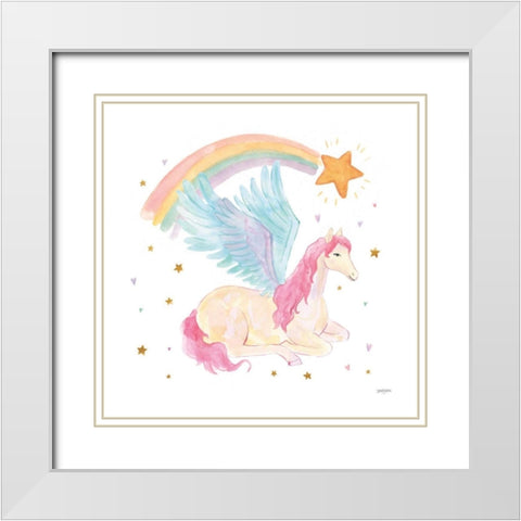 Magical Friends II White Modern Wood Framed Art Print with Double Matting by Jackson, Jenaya