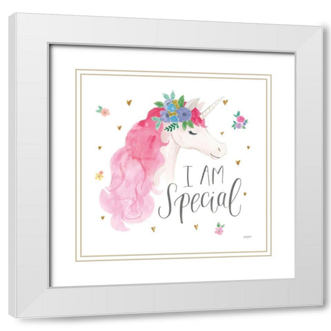 Magical Friends III White Modern Wood Framed Art Print with Double Matting by Jackson, Jenaya