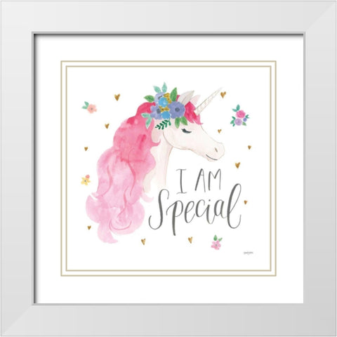 Magical Friends III White Modern Wood Framed Art Print with Double Matting by Jackson, Jenaya