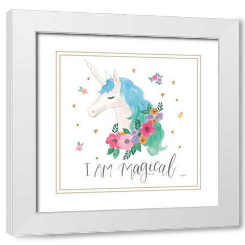 Magical Friends IV White Modern Wood Framed Art Print with Double Matting by Jackson, Jenaya