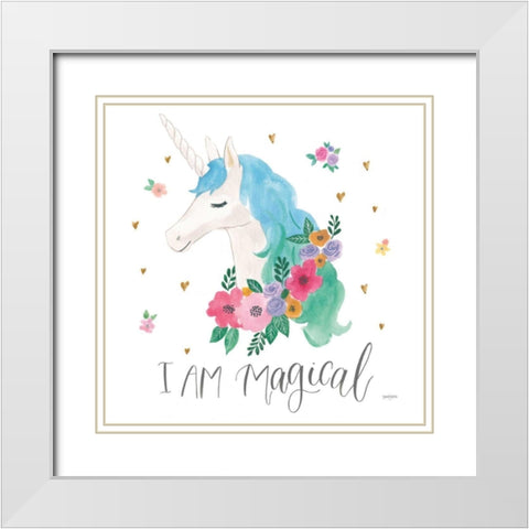 Magical Friends IV White Modern Wood Framed Art Print with Double Matting by Jackson, Jenaya