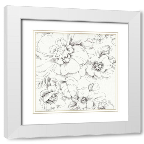 Summer Bloom II BW White Modern Wood Framed Art Print with Double Matting by Audit, Lisa
