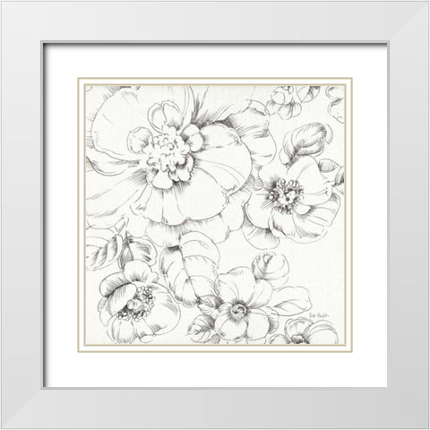 Summer Bloom II BW White Modern Wood Framed Art Print with Double Matting by Audit, Lisa