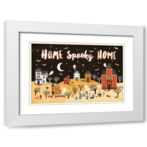 Spooky Village II White Modern Wood Framed Art Print with Double Matting by Marshall, Laura