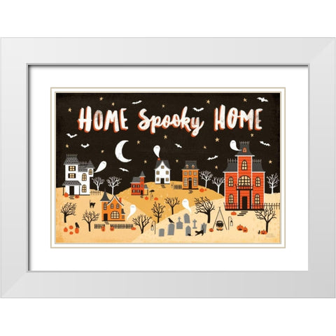 Spooky Village II White Modern Wood Framed Art Print with Double Matting by Marshall, Laura