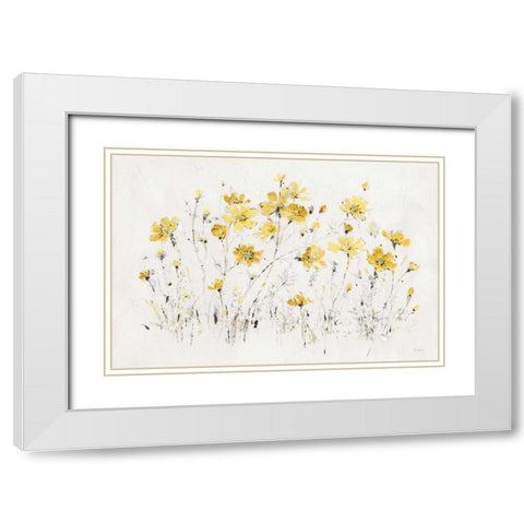 Wildflowers I Bright Yellow White Modern Wood Framed Art Print with Double Matting by Audit, Lisa
