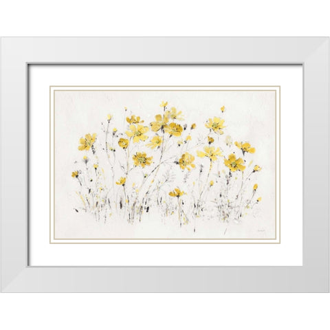 Wildflowers I Bright Yellow White Modern Wood Framed Art Print with Double Matting by Audit, Lisa