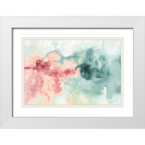 My Greenhouse Abstract I Pink White Modern Wood Framed Art Print with Double Matting by Audit, Lisa