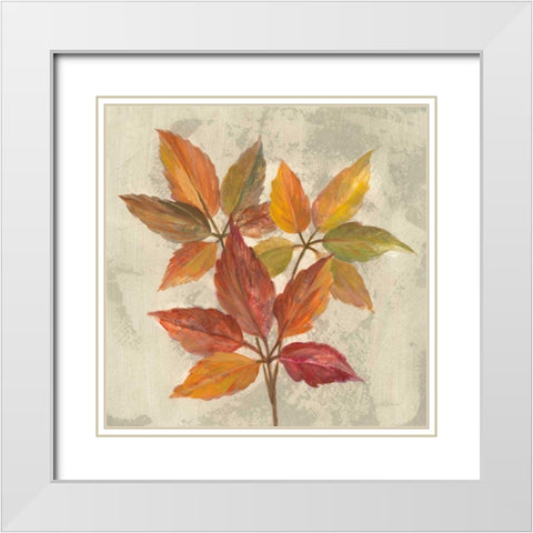 November Leaves I White Modern Wood Framed Art Print with Double Matting by Vassileva, Silvia