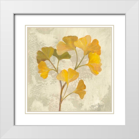 November Leaves III White Modern Wood Framed Art Print with Double Matting by Vassileva, Silvia
