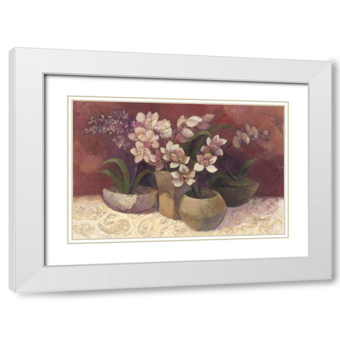Orchid Dream White Modern Wood Framed Art Print with Double Matting by Hristova, Albena