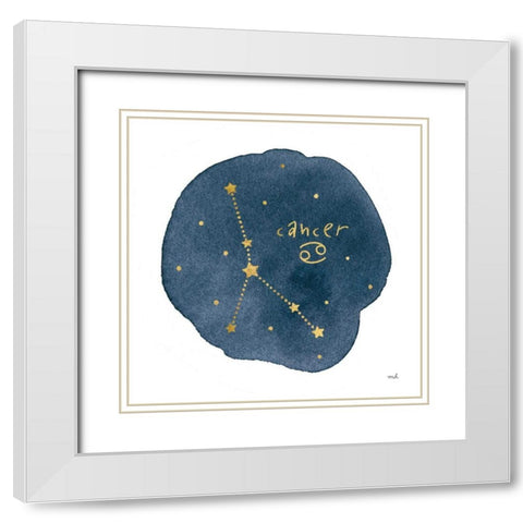 Horoscope Cancer White Modern Wood Framed Art Print with Double Matting by Hershey, Moira