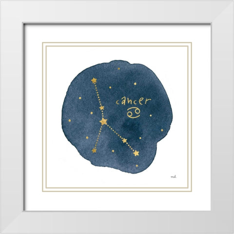 Horoscope Cancer White Modern Wood Framed Art Print with Double Matting by Hershey, Moira