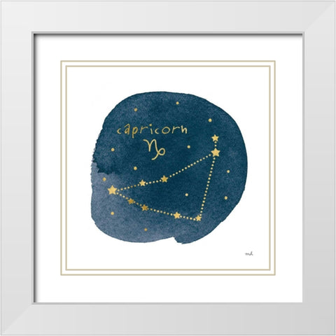 Horoscope Capricorn White Modern Wood Framed Art Print with Double Matting by Hershey, Moira