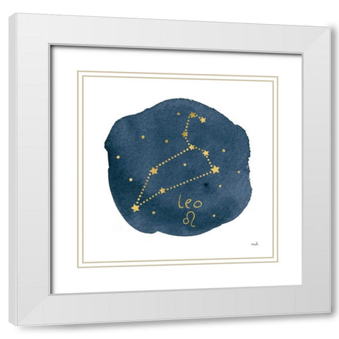 Horoscope Leo White Modern Wood Framed Art Print with Double Matting by Hershey, Moira