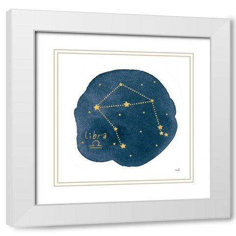 Horoscope Libra White Modern Wood Framed Art Print with Double Matting by Hershey, Moira