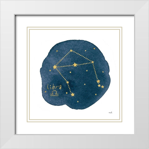 Horoscope Libra White Modern Wood Framed Art Print with Double Matting by Hershey, Moira