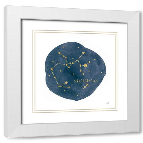 Horoscope Sagittarius White Modern Wood Framed Art Print with Double Matting by Hershey, Moira