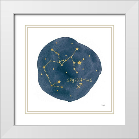 Horoscope Sagittarius White Modern Wood Framed Art Print with Double Matting by Hershey, Moira