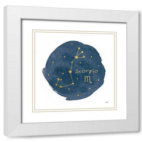 Horoscope Scorpio White Modern Wood Framed Art Print with Double Matting by Hershey, Moira