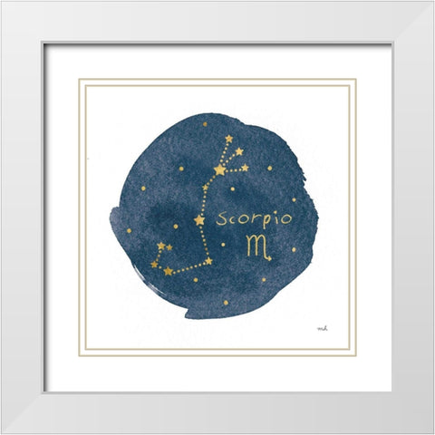 Horoscope Scorpio White Modern Wood Framed Art Print with Double Matting by Hershey, Moira