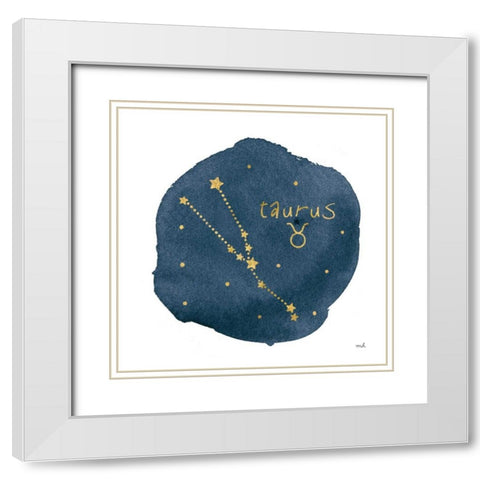 Horoscope Taurus White Modern Wood Framed Art Print with Double Matting by Hershey, Moira