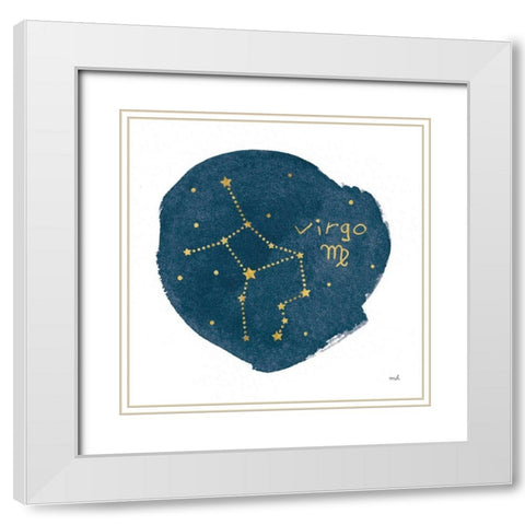 Horoscope Virgo White Modern Wood Framed Art Print with Double Matting by Hershey, Moira