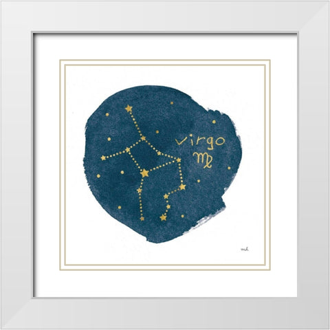 Horoscope Virgo White Modern Wood Framed Art Print with Double Matting by Hershey, Moira