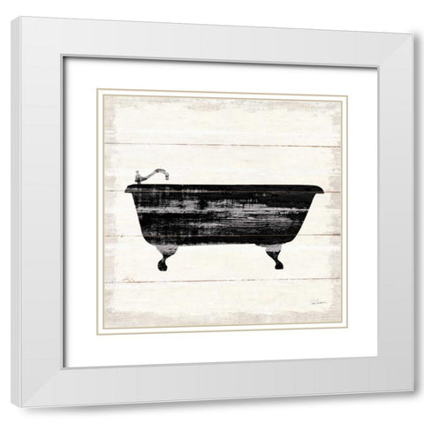 Shiplap Bath I White Modern Wood Framed Art Print with Double Matting by Schlabach, Sue