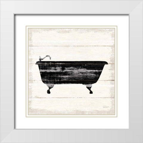 Shiplap Bath I White Modern Wood Framed Art Print with Double Matting by Schlabach, Sue