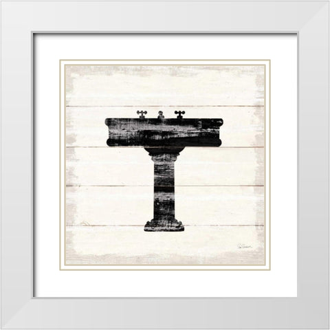 Shiplap Bath II White Modern Wood Framed Art Print with Double Matting by Schlabach, Sue