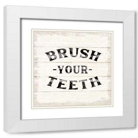 Shiplap Bath III White Modern Wood Framed Art Print with Double Matting by Schlabach, Sue