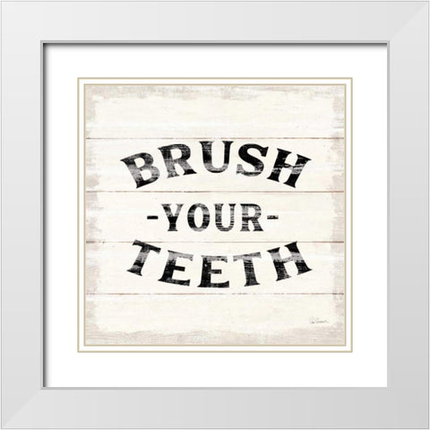 Shiplap Bath III White Modern Wood Framed Art Print with Double Matting by Schlabach, Sue