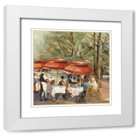 Lunch on the Champs Elysees White Modern Wood Framed Art Print with Double Matting by Hageman, Marilyn