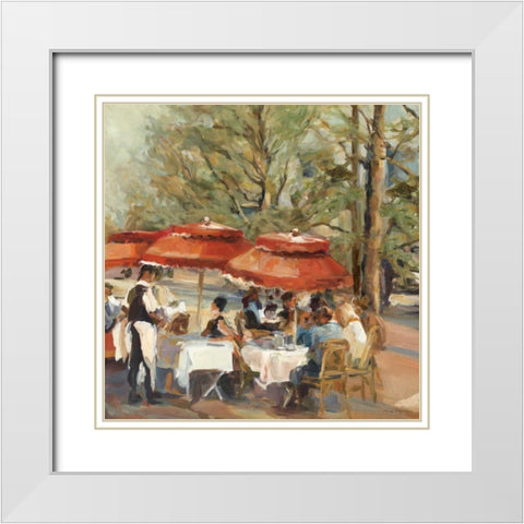 Lunch on the Champs Elysees White Modern Wood Framed Art Print with Double Matting by Hageman, Marilyn