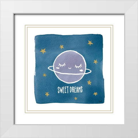 Night Sky Sweet Dreams White Modern Wood Framed Art Print with Double Matting by Hershey, Moira