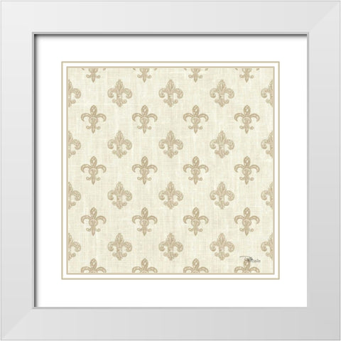 Paris Farmhouse Pattern IIIB White Modern Wood Framed Art Print with Double Matting by Pela Studio