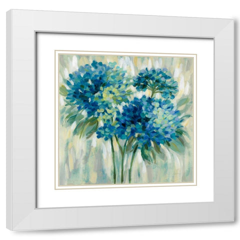 Burst of Hydrangeas White Modern Wood Framed Art Print with Double Matting by Vassileva, Silvia