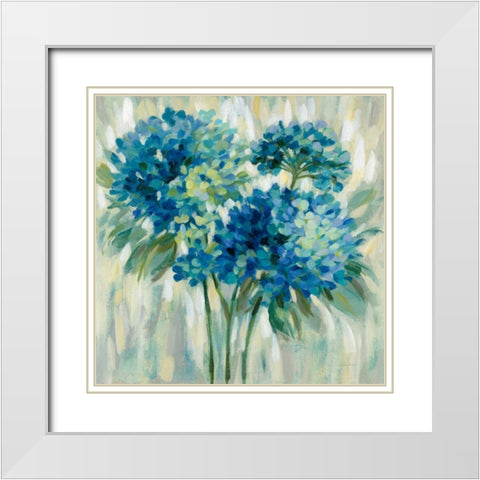 Burst of Hydrangeas White Modern Wood Framed Art Print with Double Matting by Vassileva, Silvia