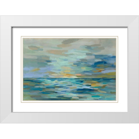 Pastel Blue Sea White Modern Wood Framed Art Print with Double Matting by Vassileva, Silvia