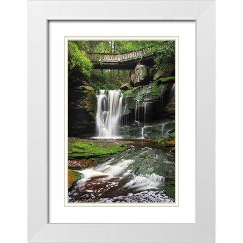 Elakala Falls West I White Modern Wood Framed Art Print with Double Matting by Majchrowicz, Alan